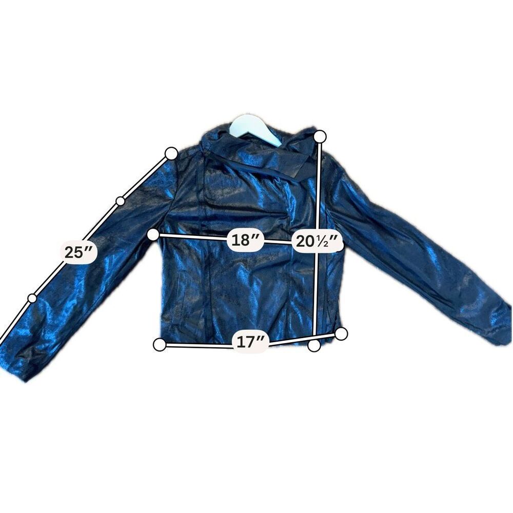 INC international concepts faux leather sheen asymmetrical jacket M - Picture 7 of 8